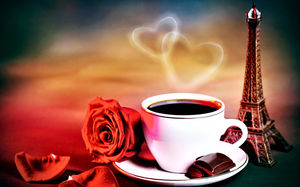 Mencintai hati yang hangat dari latar belakang kopi geser