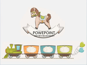 Trojan kereta sepeda anak-anak lucu mainan tema kartun ppt Template