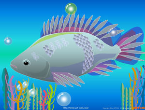 海底世界蓝色PPT动画templateUnderwater世界蓝色PPT动画模板