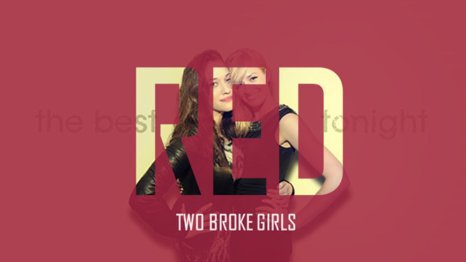 US drama "2 Broke Girls" theme PPT Templates