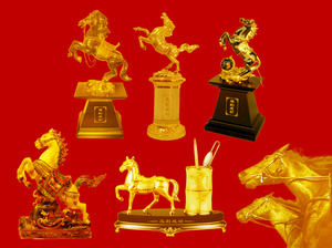 Varias ilustraciones del caballo regalos en material de diseño ppt caballo