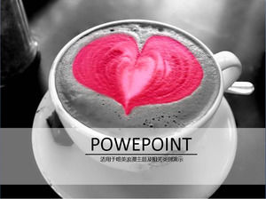 温馨的爱情咖啡PPT模板业务