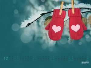 Зима теплая пара перчаток РРТ фоновое изображение