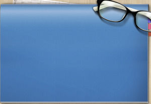 Wooden Desktop Placement Glasses Blue Notepad Fresh Nostalgia Wind General Business Ppt Templates